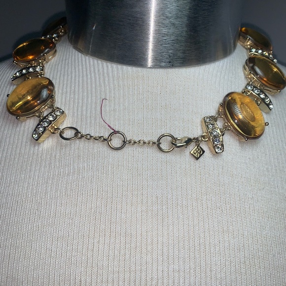 Banana Republic necklace glass rhinestone beads gold - Picture 3 of 4